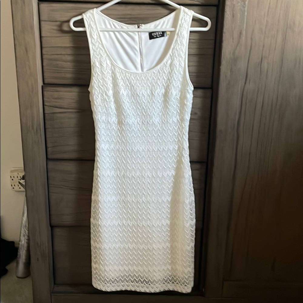 Guess White Sleeveless Sheath Mini Dress